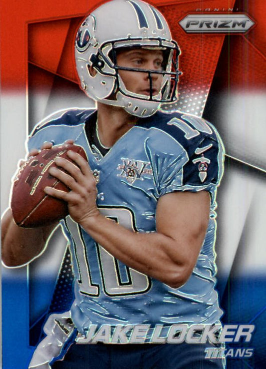 NFL 2014 Panini Prizm Prizms Red White and Blue Pulsar - No 14 - Jake Locker