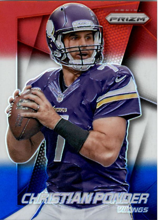 NFL 2014 Panini Prizm Prizms Red White and Blue Pulsar - No 199 - Christian Ponder