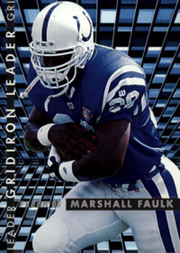 NFL 1995 Fleer Gridiron Leaders - No 3 of 10 - Marshall Faulk