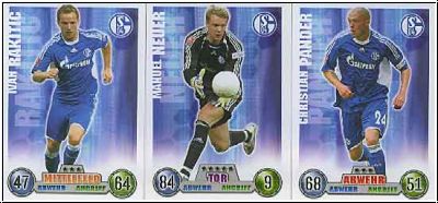 Soccer 2009 Topps Match Attax - Schalke 04 complete set with club logo