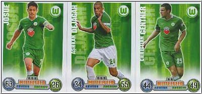 Fussball 2009 Topps Match Attax - VfL Wolfsburg komplettes Set mit Vereins Logo