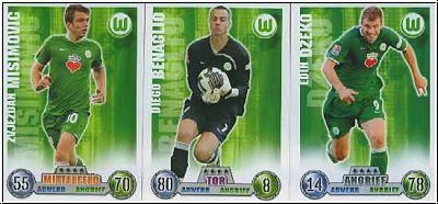 Soccer 2009 Topps Match Attax - VfL Wolfsburg complete set with club logo