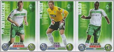 Fussball 2009 Topps Match Attax - Werder Bremen komplettes Set mit Vereins Logo und Tim Wiese 2x