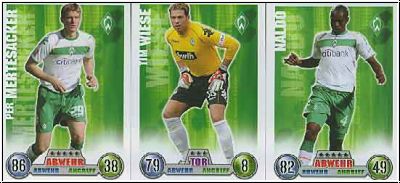 Soccer 2009 Topps Match Attax - Werder Bremen complete set with club logo and Tim Wiese 2x