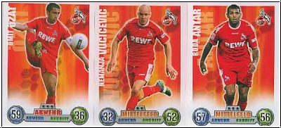 Fussball 2009 Topps Match Attax - 1. FC Köln komplettes Set mit Vereins Logo - ohne Sonderkarten