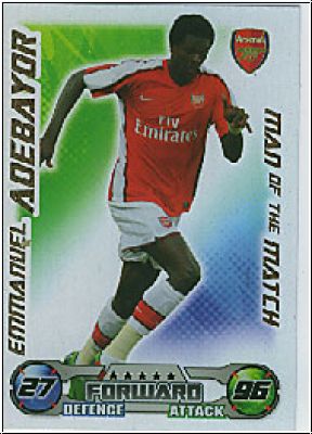 Soccer 2009 Topps Match Attax Premier League - E. Adebayor