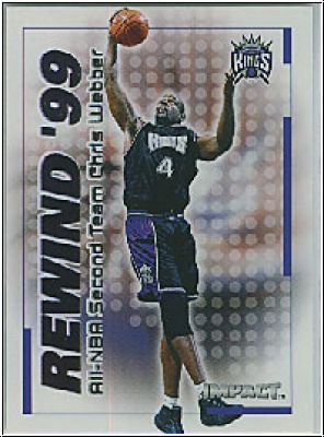 NBA 1999 / 00 SkyBox Impact Rewind '99 - No 20 of 40 RN - Chris Webber