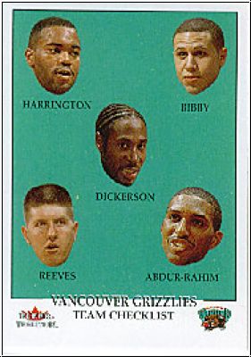 NBA 2000/01 Fleer Tradition - No. 278 - Vancouver Grizzlies