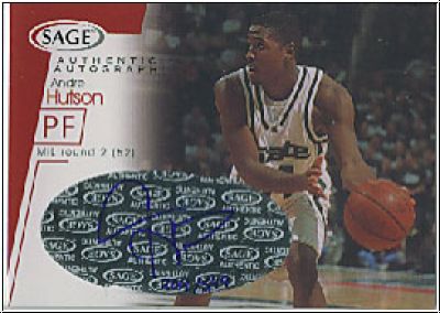 NBA 2001 SAGE Autographs Red - No A20 - Andre Hutson