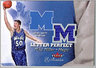NBA 2001 / 02 Fleer Exclusive Letter Perfect JV - No MM-JV - Mike Miller