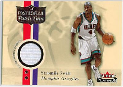 NBA 2001 / 02 Fleer Platinum National Patch Time - No 6 - Stromile Swift