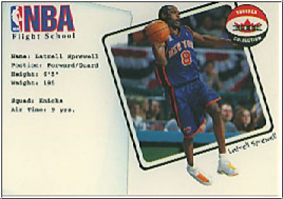 NBA 2001 / 02 Fleer Shoebox NBA Flight School - No 11 of 20 FS - Latrell Sprewell