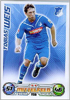 Fussball 2009 / 10 Topps Match Attax - No 158 - Tobias Weis