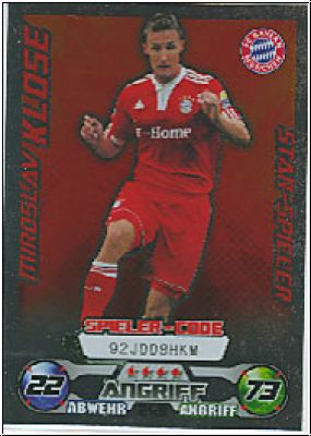 Fussball 2009 / 10 Topps Match Attax - No 249 - Miroslav Klose