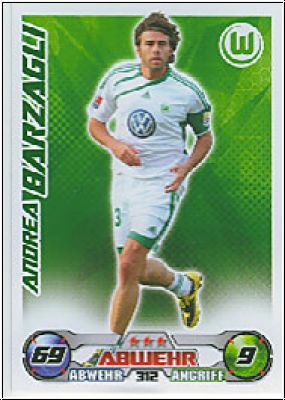 Fussball 2009 / 10 Topps Match Attax - No 312 - Andrea Barzagli