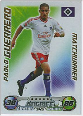 Fussball 2009 / 10 Topps Match Attax - No 345 - Paolo Guerrero