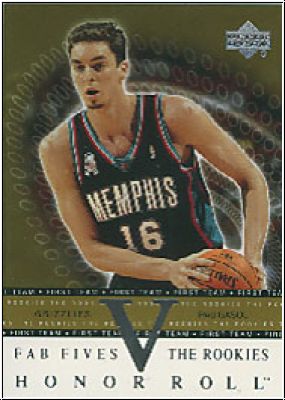 NBA 2001/02 Upper Deck Honor Roll Fab Five Rookies - F5-R3 - Pau Gasol