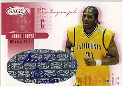 NBA 2002 SAGE Autographs Red - No A26 - Jamal Sampson