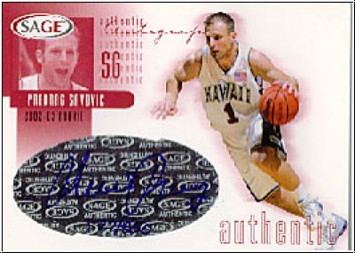 NBA 2002 SAGE Autographs Red - No A27 - Predrag Savovic