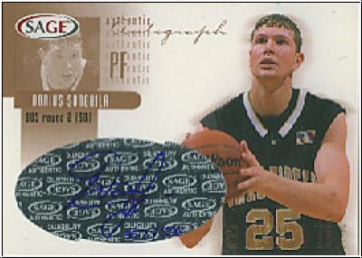 NBA 2002 SAGE Autographs Bronze - No A28 - Darius Songaila