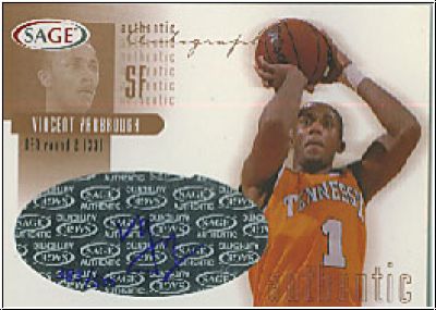 NBA 2002 SAGE Autographs Bronze - No A36 - Vincent Yarbrough