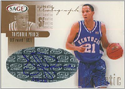 NBA 2002 SAGE Autographs Bronze - No A24 - Tayshaun Prince