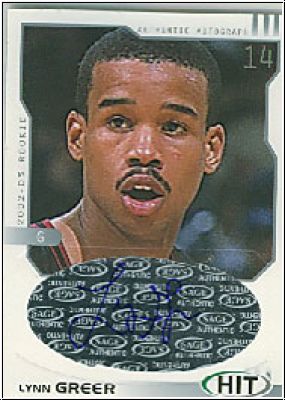 NBA 2002 SAGE HIT Autographs Silver - No H14 - Lynn Greer