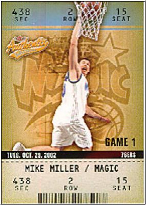 NBA 2002 / 03 Fleer Authentix - No 73 - Mike Miller