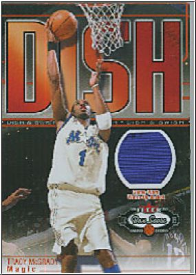 NBA 2002 / 03 Fleer Box Score Dish & Swish Memorabilia - No 5 - Tracy McGrady