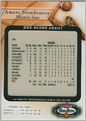 NBA 2002/03 Fleer Box Score Box Score Debuts - No 15 of 15 - Amare Stoudamire