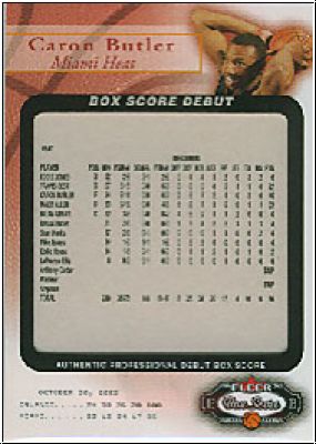 NBA 2002/03 Fleer Box Score Box Score Debuts - No 3 of 15 - Caron Butler