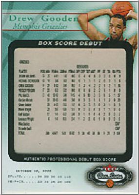 NBA 2002/03 Fleer Box Score Box Score Debuts - No 4 of 15 - Drew Gooden