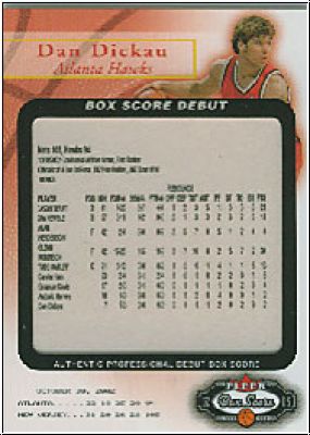 NBA 2002/03 Fleer Box Score Box Score Debuts - No 12 of 15 - Dan Dickau