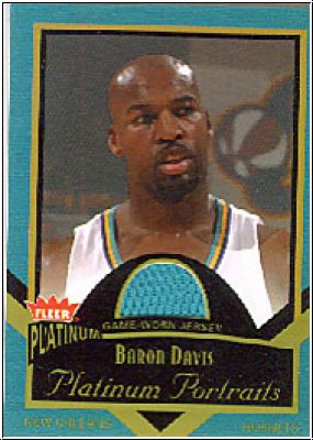 NBA 2002/03 Fleer Platinum Portraits Game Worn Jerseys - BD - Baron Davis