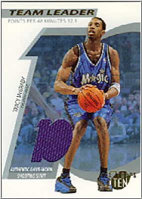 NBA 2002-03 Topps Ten Team Leader Relics - No TL-TM - Tracy McGrady