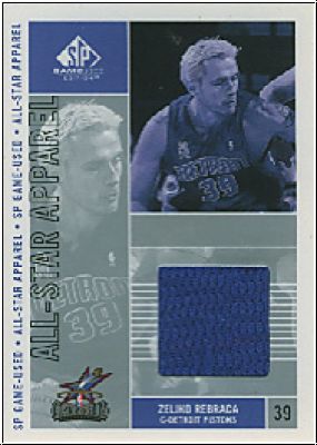 NBA 2002/03 SP Game Used All-Star Apparel - No ZR-AS - Zeljko Rebraca