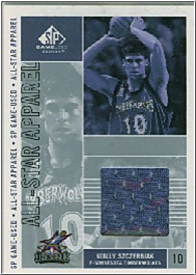 NBA 2002 / 03 SP Game Used All-Star Apparel - No WS-AS - Wally Szcerbiak