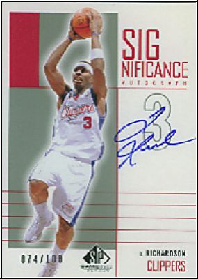 NBA 2002 / 03 SP Game Used SIGnificance - No QR - Quentin Richardson