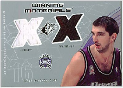 NBA 2002 / 03 SPx Winning Materials - No PS-W - Peja Stojakovic