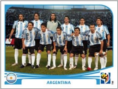 Soccer 2010 Panini World Cup South Africa - No 106 - Team Argentina