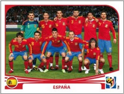 Soccer 2010 Panini World Cup South Africa - No 562 - Team Spain