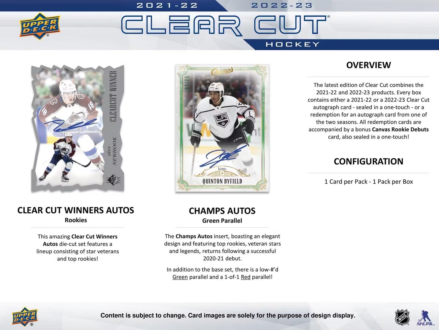 NHL 2022-23 Upper Deck Clear Cut - Box