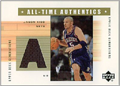 NBA 2002 / 03 Upper Deck Generations All-Time Authentics - No JK-A - Jason Kidd