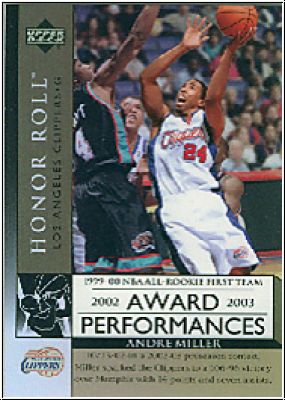 NBA 2002 / 03 Upper Deck Honor Roll Award Performances - No AP13 - Andre Miller