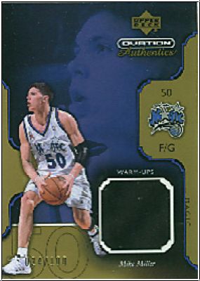 NBA 2002/03 Upper Deck Ovation Authentic Warm-Ups Gold - No MM-W - Mike Miller