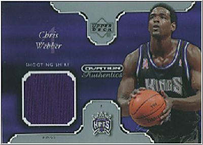 NBA 2002 / 03 Upper Deck Ovation Authentics Shooting Shirt - No CW-S - Chris Webber