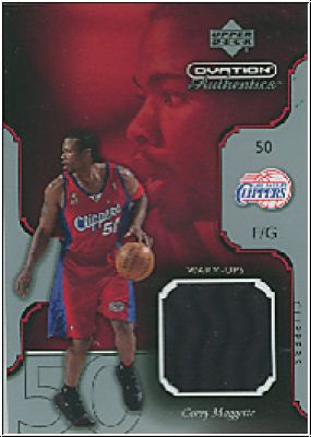 NBA 2002/03 Upper Deck Ovation Authentic Warm-Ups - No CM-W - Corey Maggette