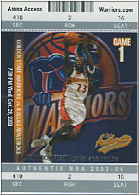 NBA 2003 / 04 Fleer Authentix - No 63 - Jason Richardson