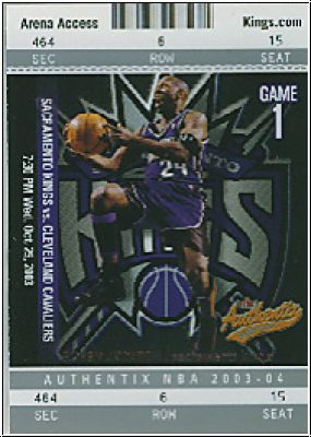 NBA 2003 / 04 Fleer Authentix - No 36 - Bobby Jackson