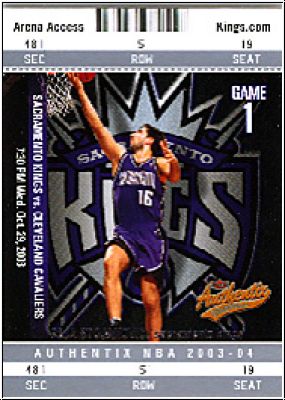 NBA 2003 / 04 Fleer Authentix - No 47 - Peja Stojakovic